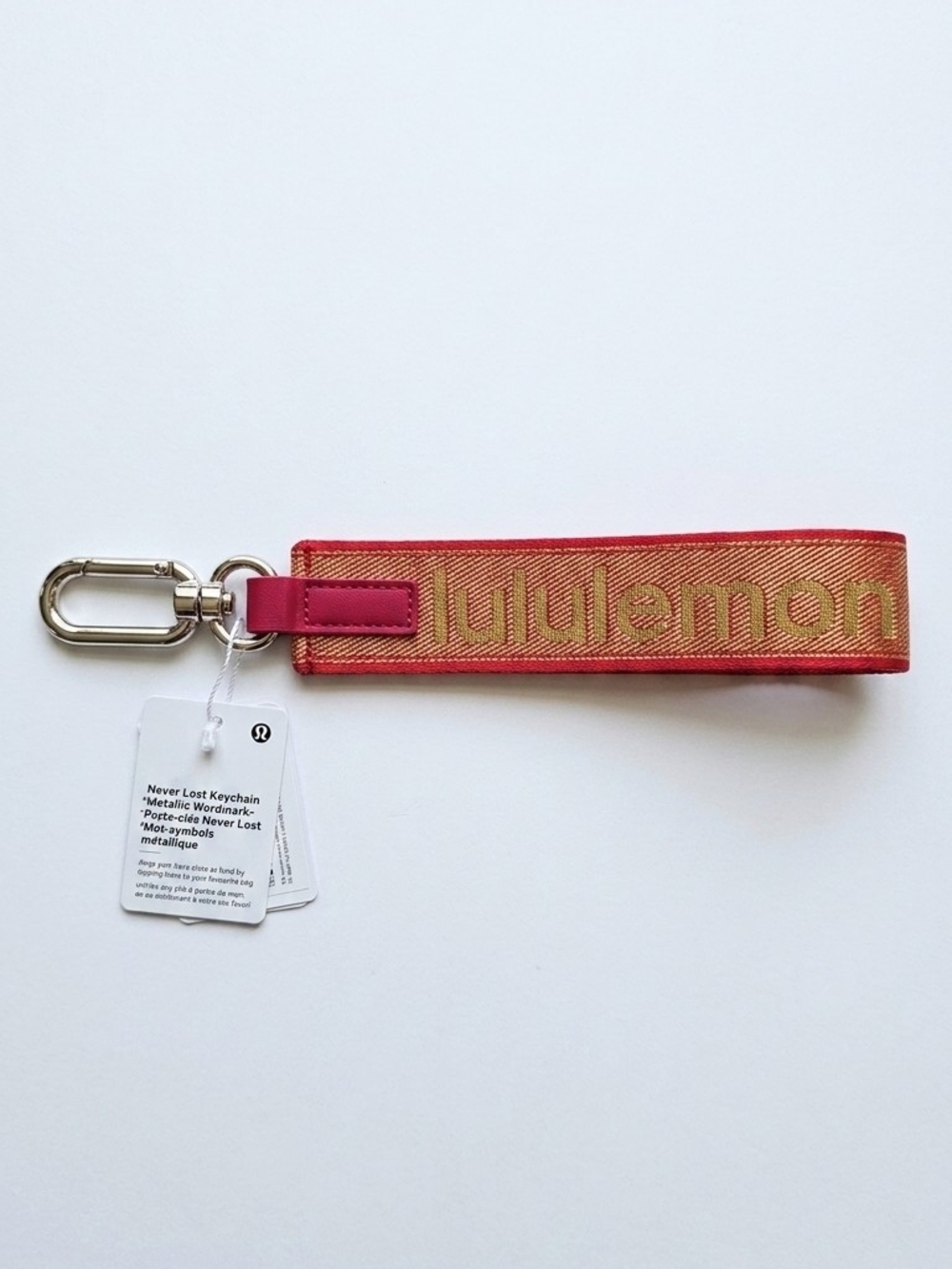 lululemon Lunar New Year Never Lost Red and Gold Logo Key Fob Strap - Picture 2 of 2